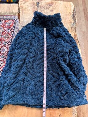 Eddie Bauer Women's Teal Blue Fleece Mock Turtleneck Cozy Pullover S